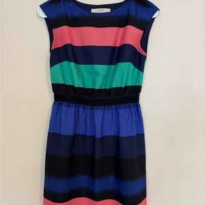 LOFT Blue Pink Cap Sleeve Sundress
